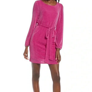 Fraiche by J Pink Long Sleeve Dress